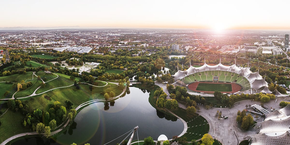 Olympiapark München aus der Vorgelperspektive